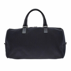 CHRISTIAN DIOR Black Canvas Boston Bag